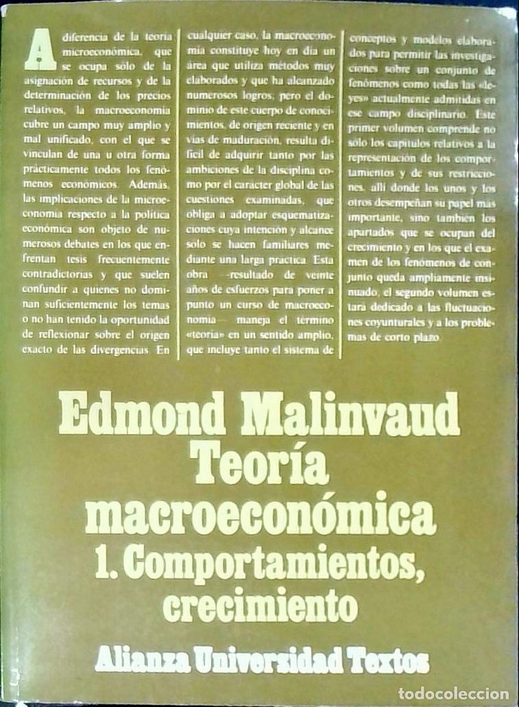 Libros: Teor&iacute;a macroecon&oacute;mica. 1. Comportamientos, crecimiento - Malinvaud, Edmond: