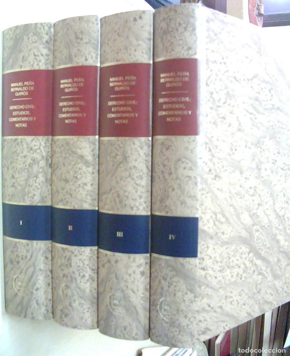 B&uuml;cher: Derecho civil: estudios, comentarios y notas. 4 TOMOS - PE&Ntilde;A BERNALDO DE QUEIROS, Manuel: