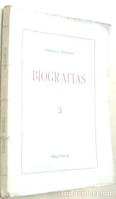 B&uuml;cher: Biograf&iacute;as. 3. Jos&eacute; L&oacute;pez Prudencio. Adolfo Vargas. Francisco Vald&eacute;s. Con dedicatoria aut&oacute;grafa - SE