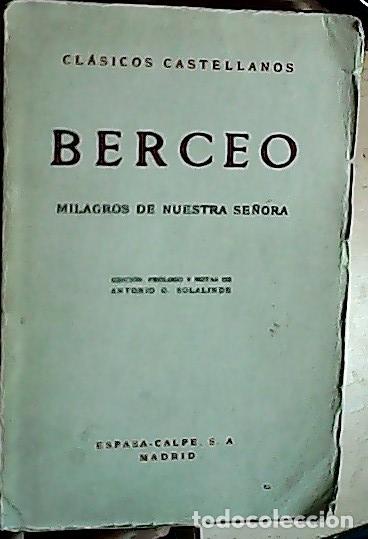 Libros: Berceo - SOLALINDE, Antonio G.: - Foto 1