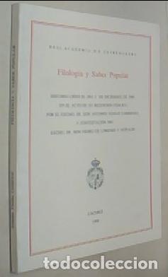 Livres: Filolog&iacute;a y saber popular. Discurso le&iacute;do el d&iacute;a 3 de diciembre de 1980, en el acto de su recepci&oacute;n