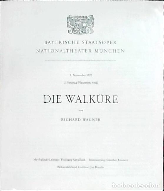 books: Die Valkure. 2. Sonntag Platzmiete weiss - Wagner, Richard:
