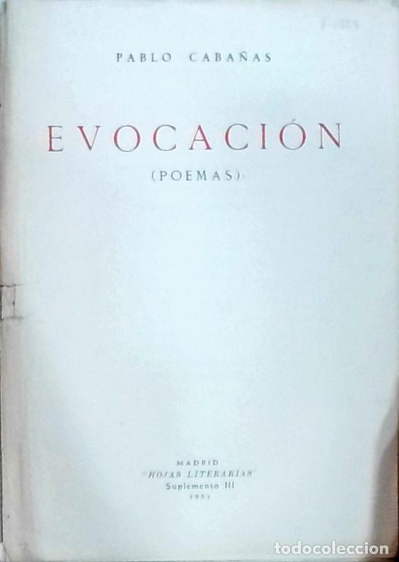 Libros: Evocaci&oacute;n: poemas - Caba&ntilde;as, Pablo: - Foto 1