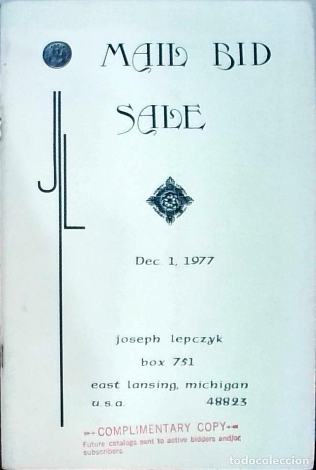 Libri di seconda mano: Joseph Lepczyk box 751: Mail bid sale, December, 1 - CAT&Aacute;LOGO: