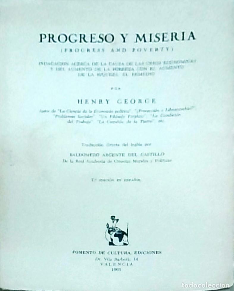 Libros: Progreso y miseria (Progress and Poverty). Indagaci&oacute;n acerca de la causa de las crisis econ&oacute;micas y