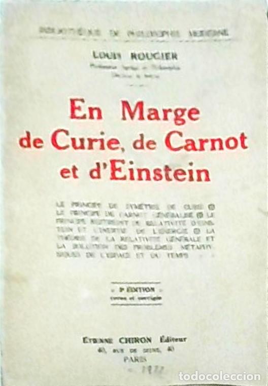 books: En marge de Curie, de Carnot et d'Einstein. 3e &eacute;dition revue et corrig&eacute;e - ROUGIER, Louis: