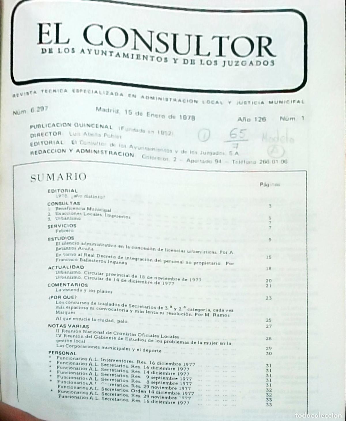 books: El Consultor de los Ayuntamientos y de los Juzgados A&ntilde;o 1978, completo - Autores Varios: