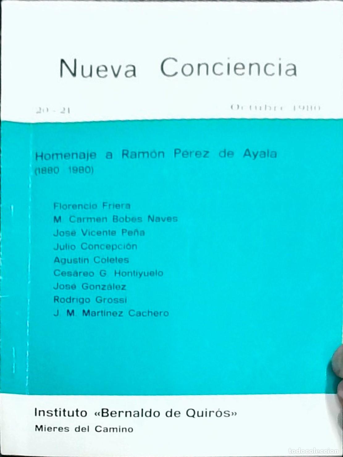 Livros em segunda m&atilde;o: Nueva Conciencia. N.&ordm; 20-21: Homenaje a Ram&oacute;n P&eacute;rez de Ayala 1880-1980. Separata - Autores Varios: