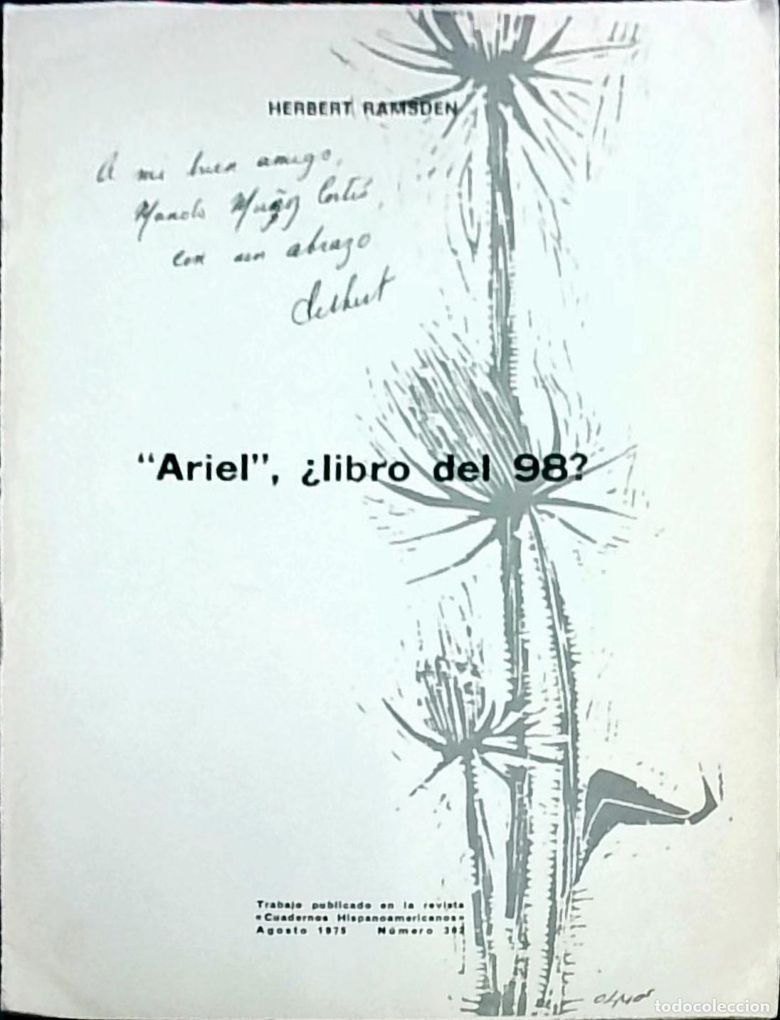 Libros: Ariel, &iquest;libro del 98?. Separata - Herbert Ramsden: - Foto 1