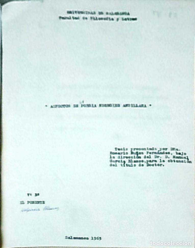 Libri di seconda mano: Aspectos de la poes&iacute;a negroide Antillana. Tesis doctoral - NU&Ntilde;EZ FERNANDEZ, Rosario - GARCIA BLANCO,