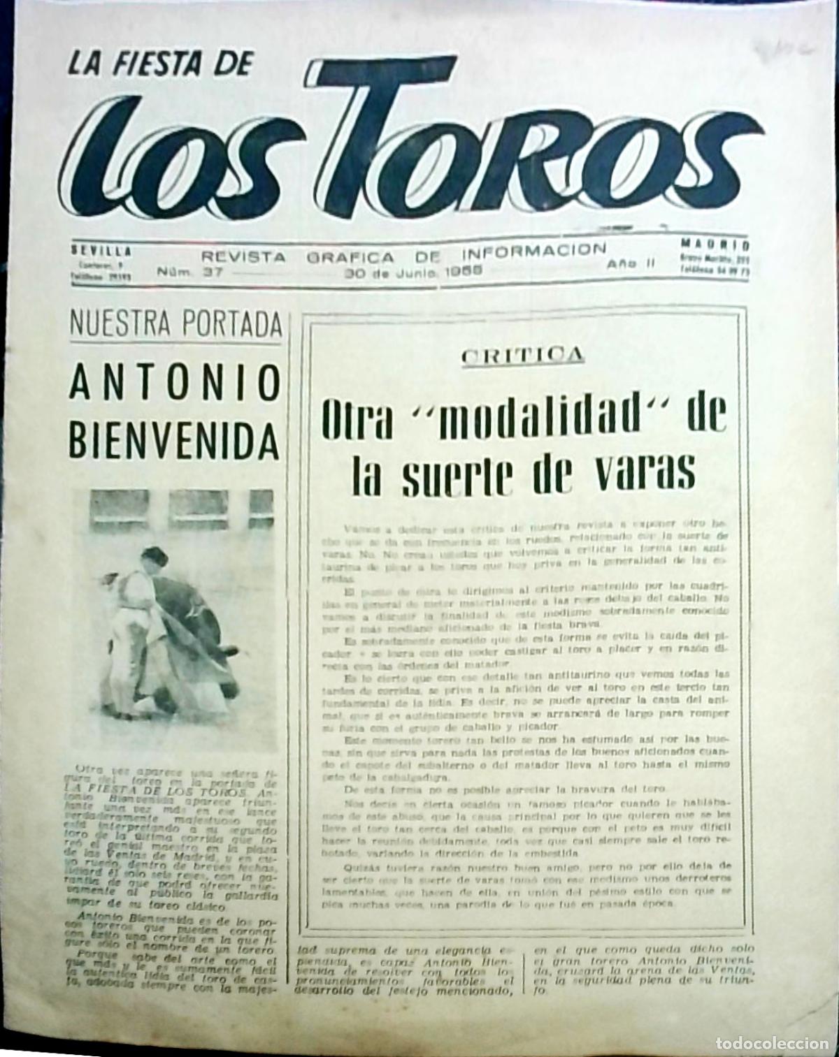 Libros: La Fiesta de los Toros A&ntilde;o II, N&uacute;m. 37 - REVISTA: