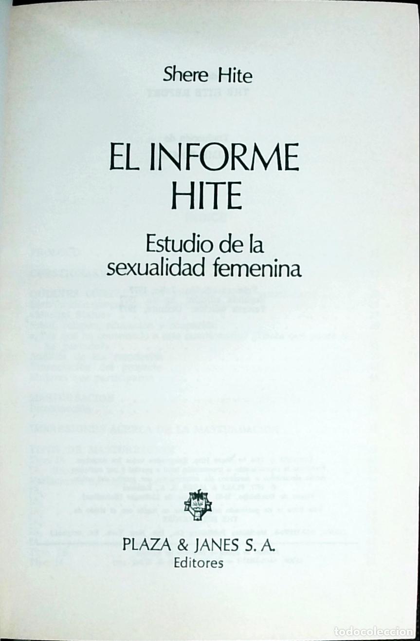 B&uuml;cher: El Informe Hite. Estudio de la sexualidad femenina - Shere Hite: