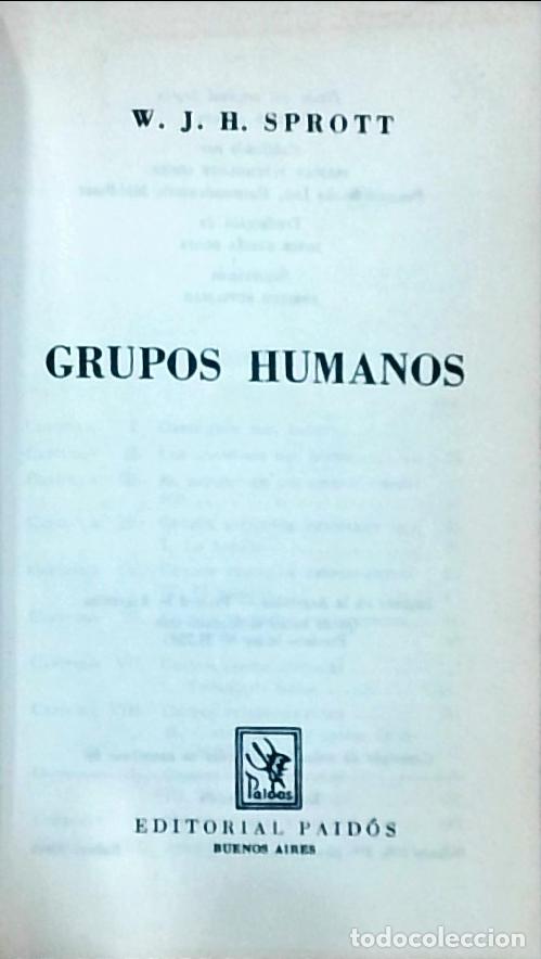 Libros: Grupos humanos - W. J. H. Sprott: - Foto 1