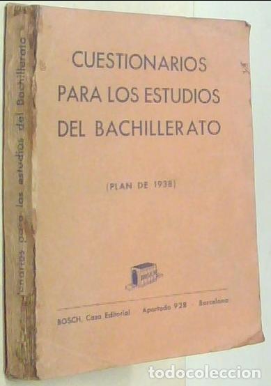 B&uuml;cher: Cuestionarios para los estudios del Bachillerato (Plan de 1938) - AA. VV.: