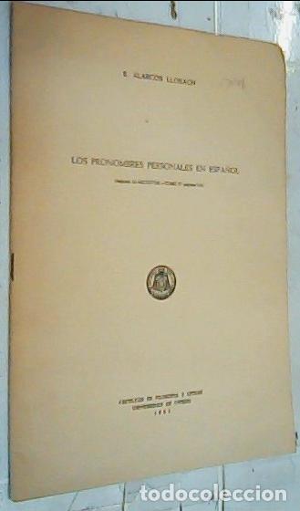 Libri di seconda mano: Los pronombres personales en espa&ntilde;ol. Separata - Alarcos Llorach, E.: