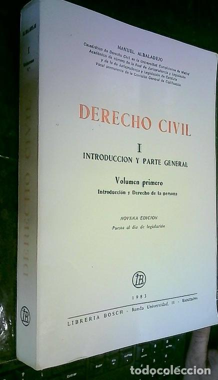 Libri di seconda mano: Derecho Civil I. Introducci&oacute;n y parte general. Volumen I, Introducci&oacute;n y Derecho de la persona - Alb