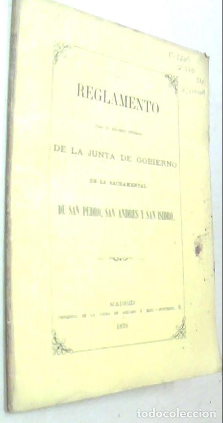 B&uuml;cher: Reglamento para el r&eacute;gimen interior de la Junta de Gobierno de la Sacramental de san Pedro, san Andr