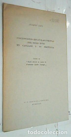 B&uuml;cher: Inscripciones espa&ntilde;olas in&eacute;ditas del siglo XVIII en Cagliari y su provincia. Estratto da Studi stori