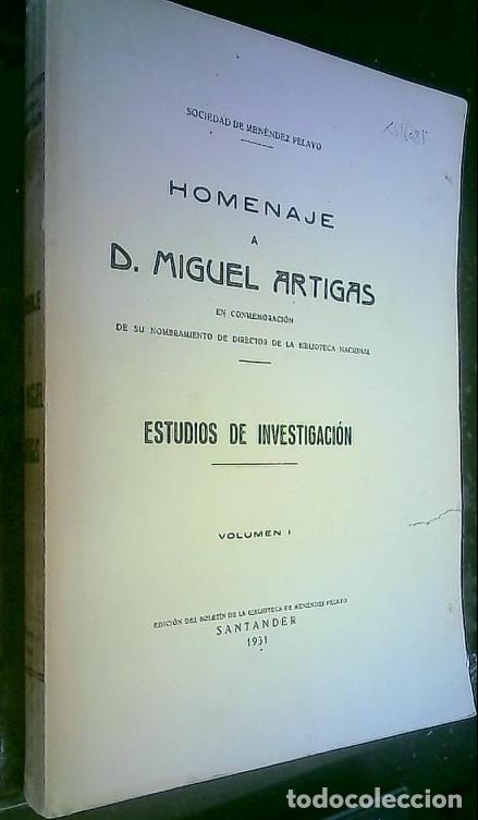 books: Homenaje a D. Miguel Art&iacute;gas en conmemoraci&oacute;n de su nombramiento de Director de la biblioteca Nacion
