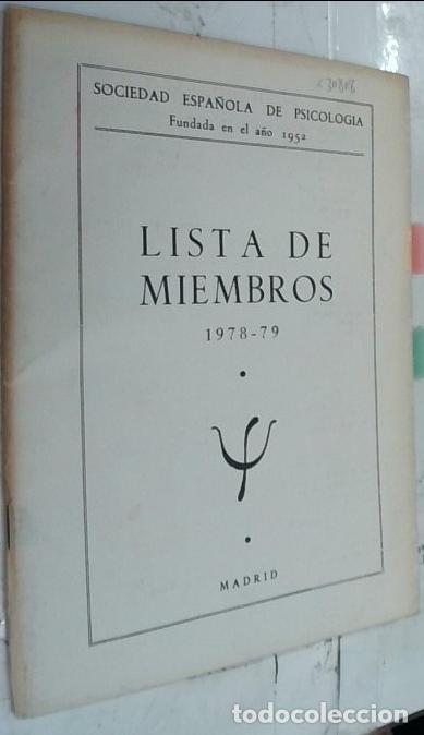 Livros em segunda m&atilde;o: Lista de miembros 1978 - 79 - Autores Varios: