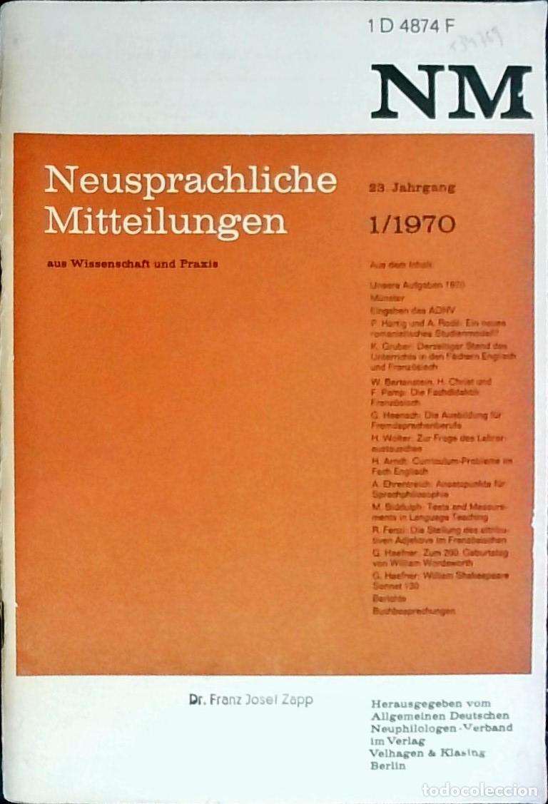 Livros em segunda m&atilde;o: Neusprachliche Mitteilungen aus Wissenschaft und Praxis 23 Jahrgang, 1 - Autores Varios: