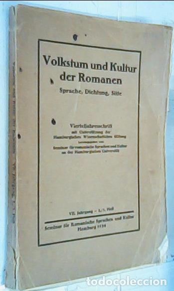 Livros em segunda m&atilde;o: Volksttum und Kultur der Romanen. Sprache, Dichtung, Sitte VII, Jahrgang 2 - 3 Heft - Autores Varios
