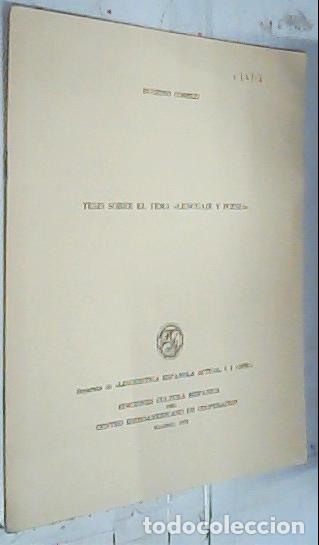Libri di seconda mano: Tesis sobre el tema Lenguaje y poes&iacute;a. Separata - Coseriur, Eugenio:
