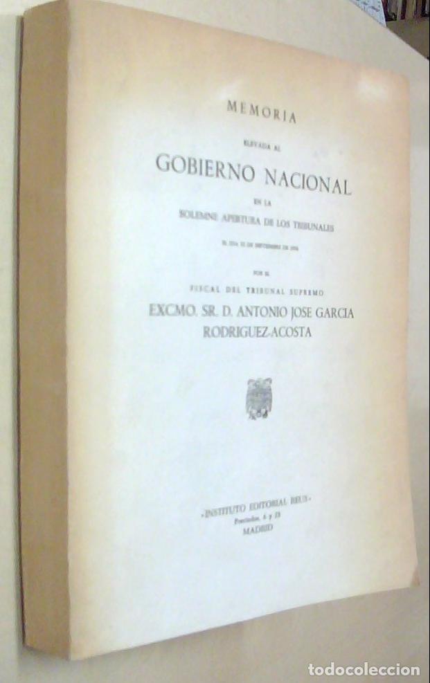 B&uuml;cher: Memoria elevada al Gobierno Nacional en la solemne apertura de los tribunales el d&iacute;a 15 de septiembr