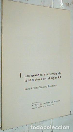 Livres: Las grandes corrientes de la literatura en el siglo XX. Separata - L&oacute;pez Navarro Mart&iacute;nez, Irene: