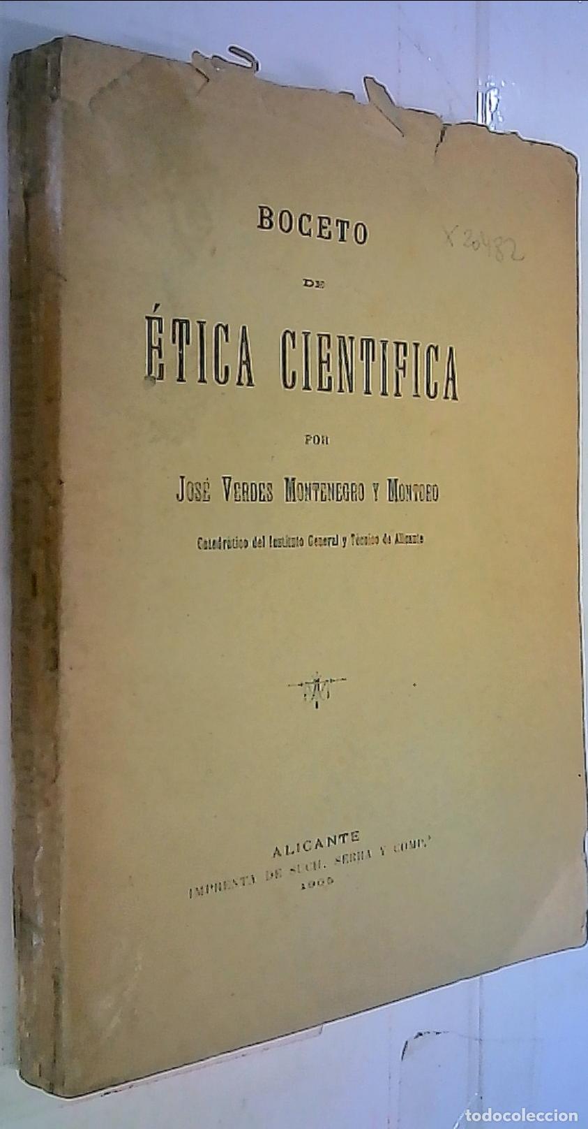 Livros em segunda m&atilde;o: Boceto de &eacute;tica cient&iacute;fica - Montenegro y Montoro, Jos&eacute; Verdes: