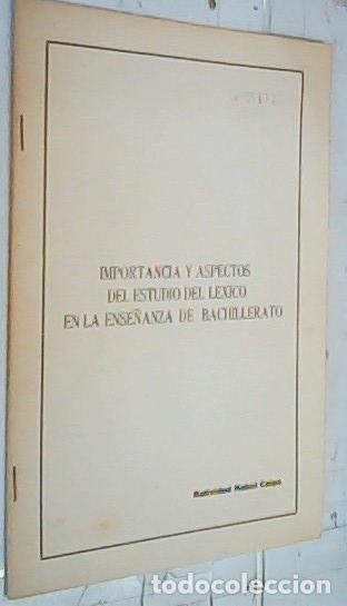 Libros: Importancia y aspectos del estudio del lexico en la ense&ntilde;anza de bachillerato. Separata - Nebot Calp