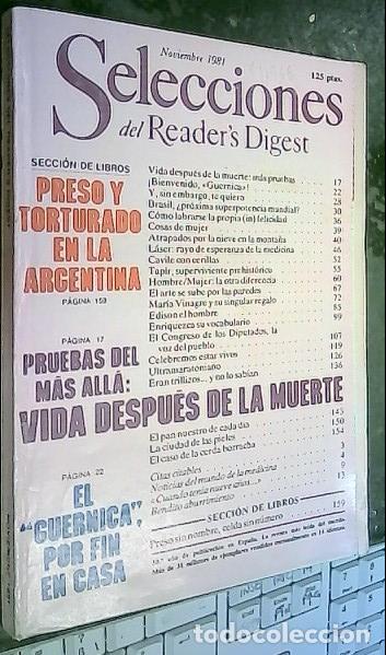 books: Selecciones del Reader 's Digest Noviembre de 1981 - REVISTA: