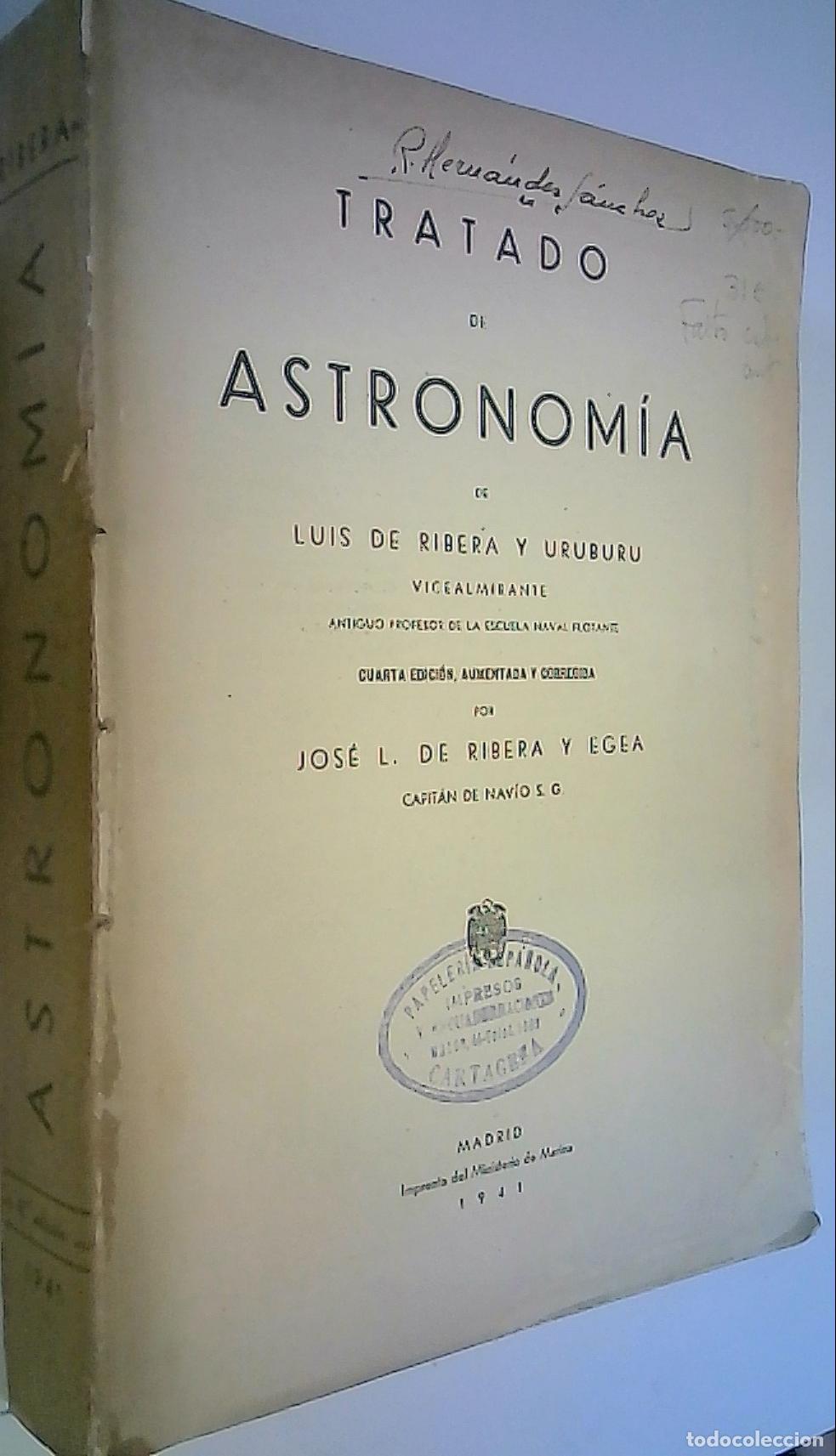 Libros: Tratado de astronom&iacute;a - Ribera y Urumburu, Luis de: - Foto 1