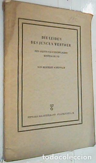 Libros: Die leiden des Jungen Werther - Schoffler, Herbert: