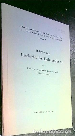 Livros em segunda m&atilde;o: Beitrage zur Geschichte des Dolmetschens - Thieme, Karl; Hermann, Alfred und Glasser, Edgar: