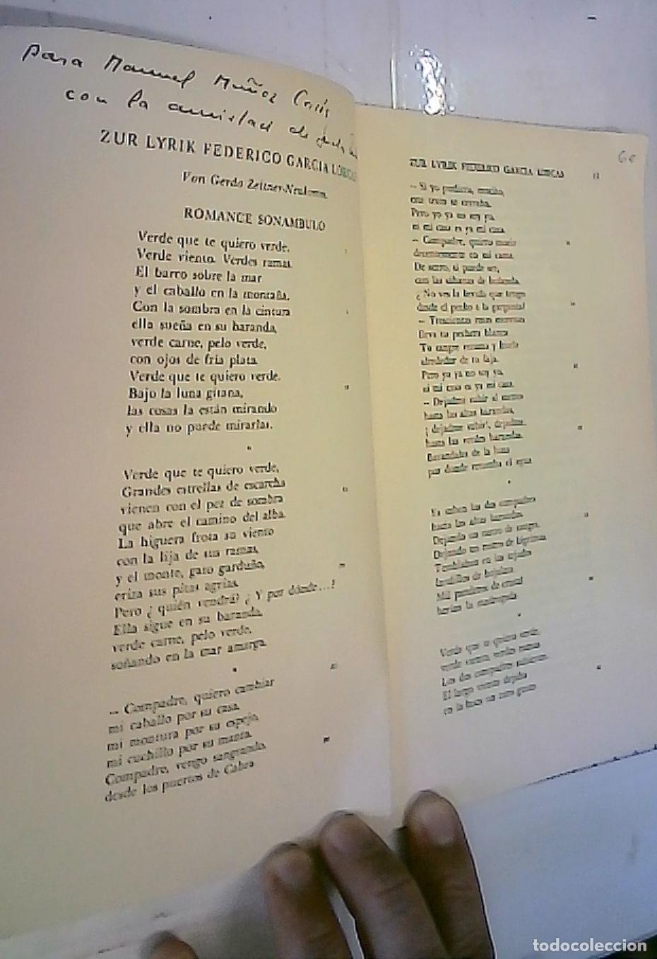 B&uuml;cher: Zur lirik Federico Garc&iacute;a Lorca. Separata - Zeltner Neukomm, Gerda: