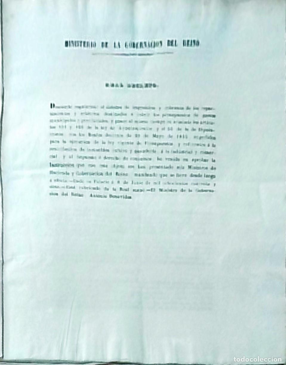 books: Ministerio de la Gobernaci&oacute;n del Reino. Real Decreto. Deseando regularizar el sistema de imposici&oacute;n