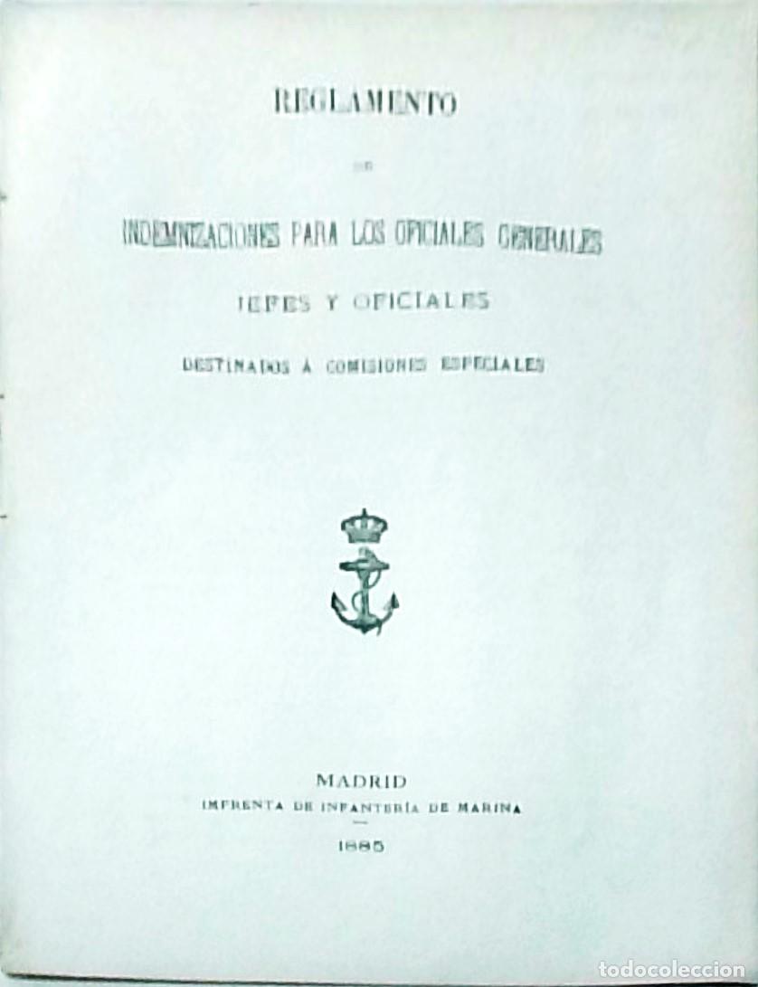 books: Reglamento de indemnizaciones para los Oficiales generales, Jefes y Oficiales destinados a comisione