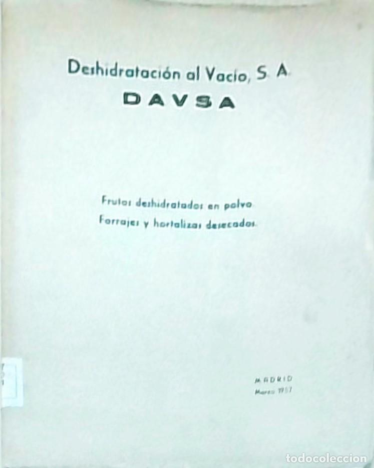 Livros em segunda m&atilde;o: Deshidrataci&oacute;n al vac&iacute;o, S.A. DAVSA. Frutos deshidratados en polvo. Forrajes y hortalizas desecados