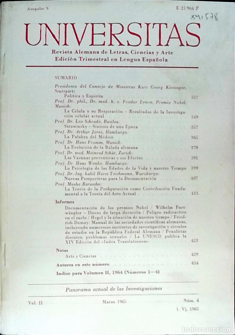 Libros: Universitas Vol. II N&ordm; 4. Revista Alemana de Letras, Ciencias y Arte. Edici&oacute;n Trimestral en Lengua E