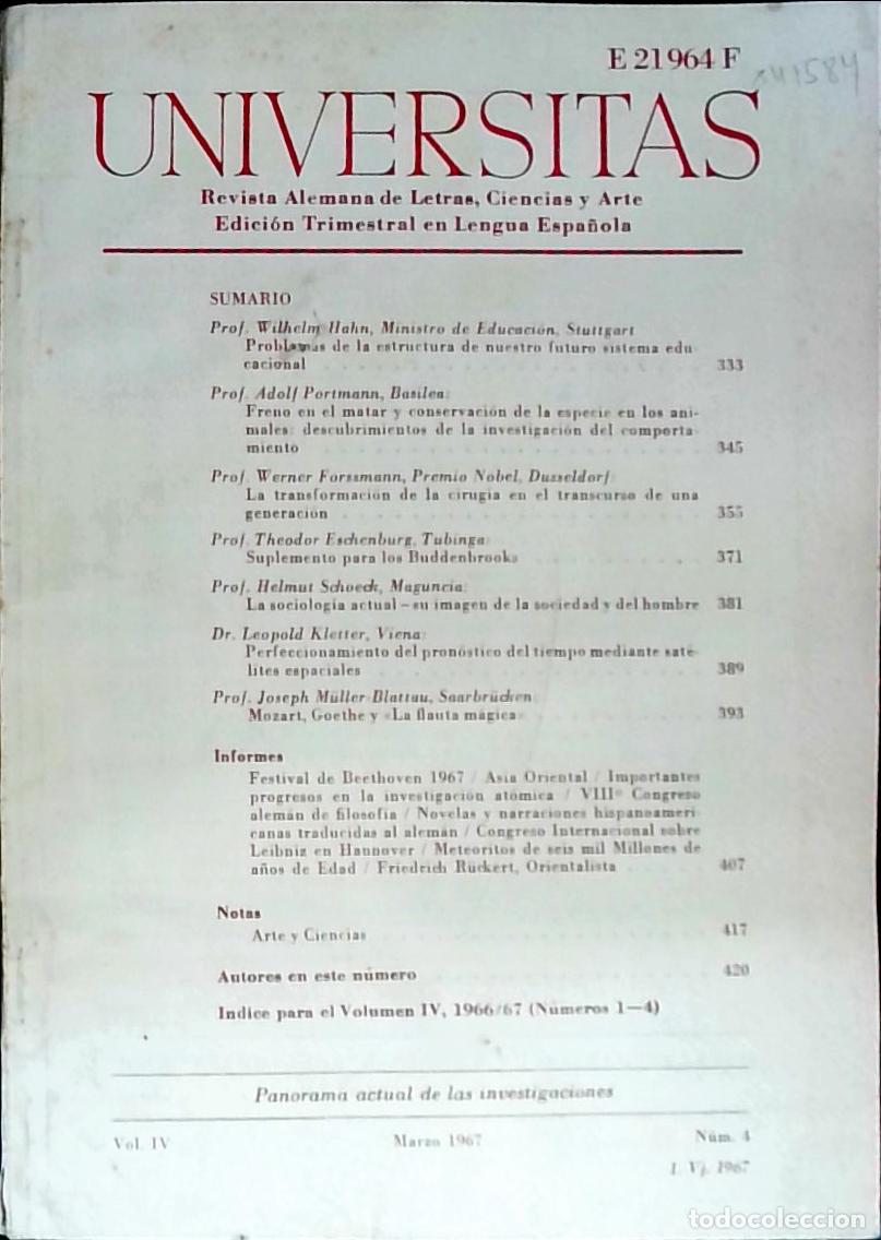 Libros: Universitas Vol. IV N&ordm; 4. Revista Alemana de Letras, Ciencias y Arte. Edici&oacute;n Trimestral en Lengua E