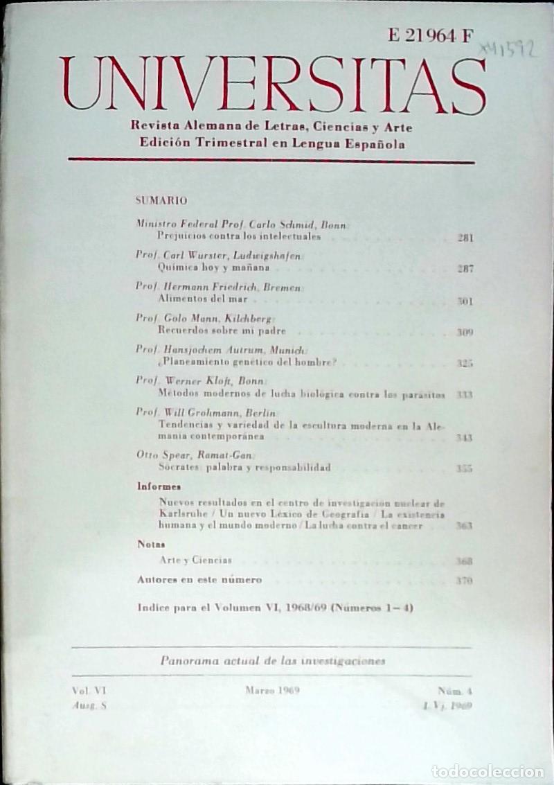 Livres: Universitas Vol. VI N&ordm; 4. Revista Alemana de Letras, Ciencias y Arte. Edici&oacute;n Trimestral en Lengua E