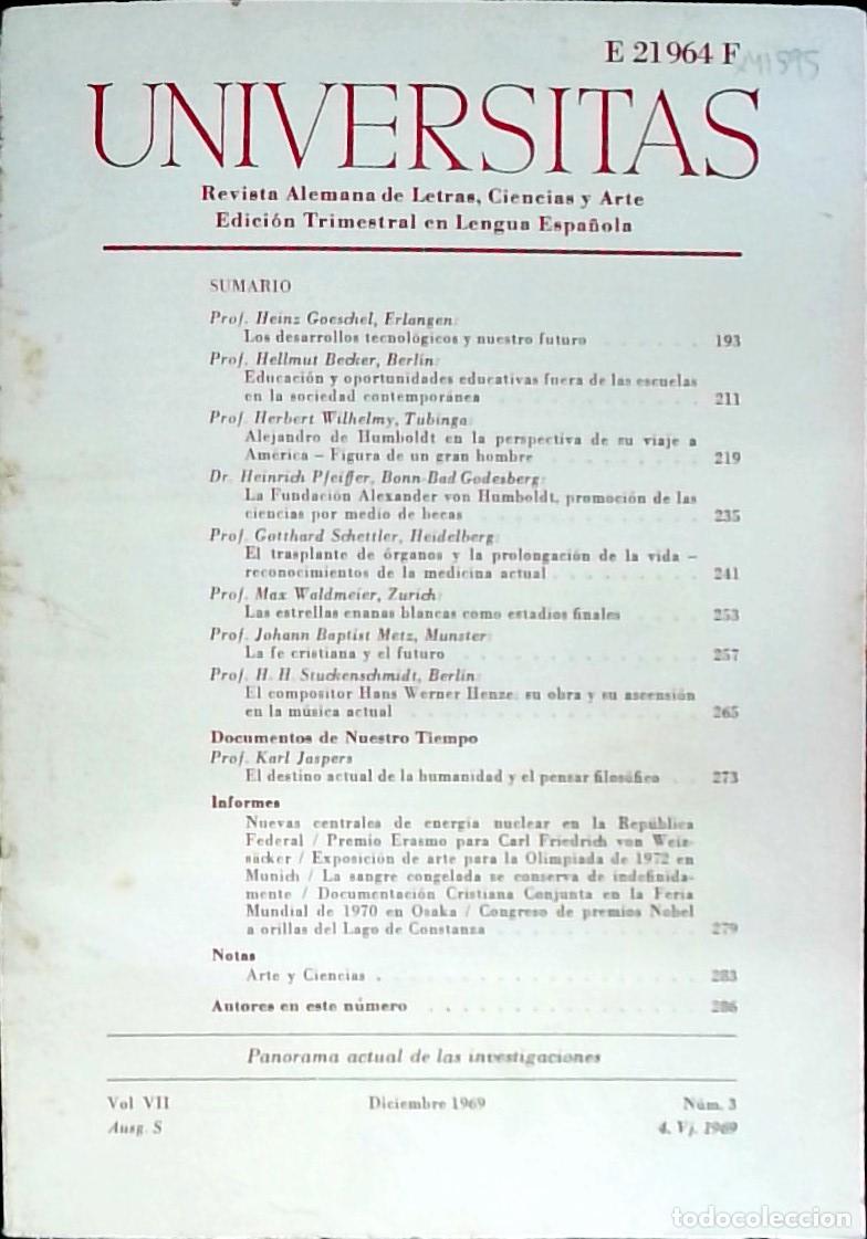 Libros: Universitas Vol. VII N&ordm; 3. Revista Alemana de Letras, Ciencias y Arte. Edici&oacute;n Trimestral en Lengua