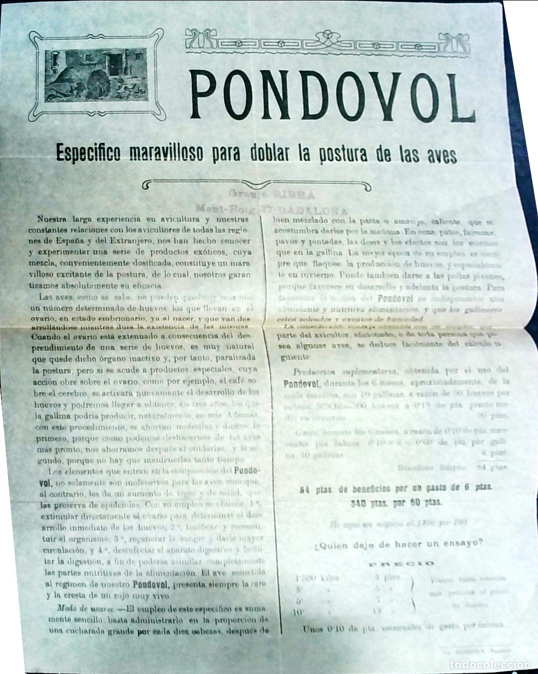 Libri di seconda mano: Pondovol: espec&iacute;fico maravilloso para doblar la postura de las aves - PUBLICIDAD: