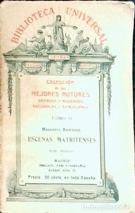 Libri di seconda mano: Escenas matritenses. Tomo 1&ordm; - Romanos, Mesonero:
