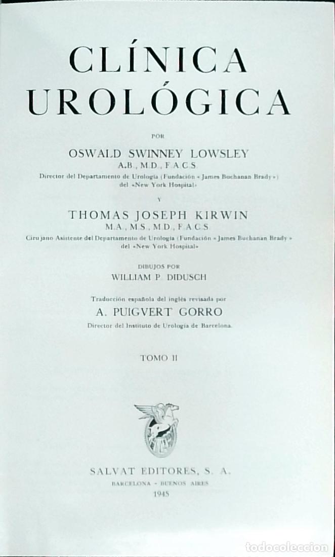 books: Cl&iacute;nica urol&oacute;gica. Tomo II - Swinney Lowsley, Oswald y Kirwin, Thomas Joseph: