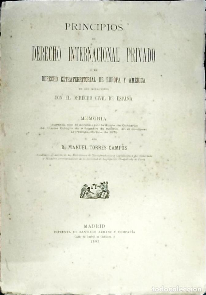 books: Principios de Derecho Internacional Privado o de Derecho Extraterritorial de Europa y Am&eacute;rica en sus