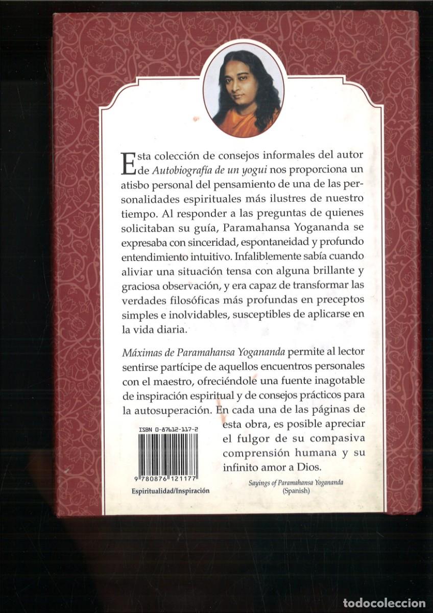 Libros: MAXIMAS DE PARAMAHANSA YOGANADA. - Foto 2