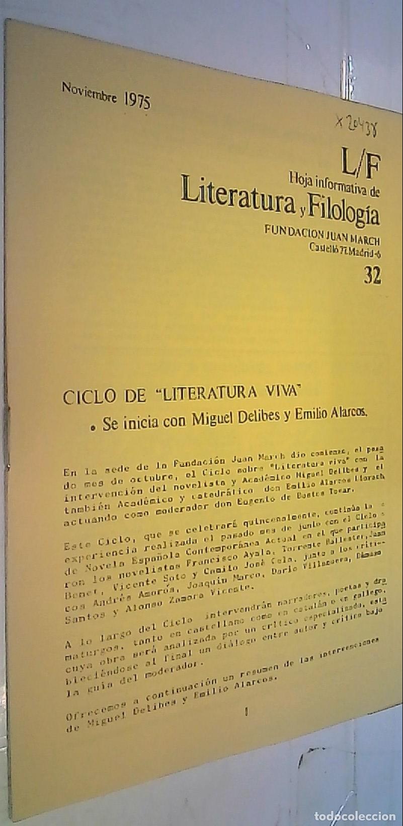 Libri di seconda mano: Ciclo de Literatura viva. Se inicia con Miguel Delibes y Emilio Alarcos - REVISTA: