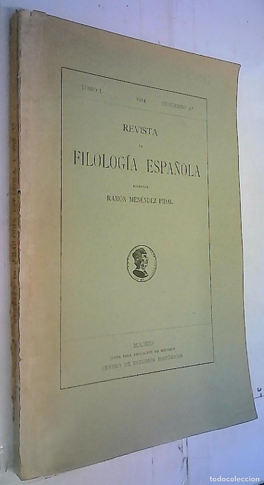 books: Revista de Filolog&iacute;a Espa&ntilde;ola Tomo Tomo I, Cuaderno 1&ordm; - REVISTA: